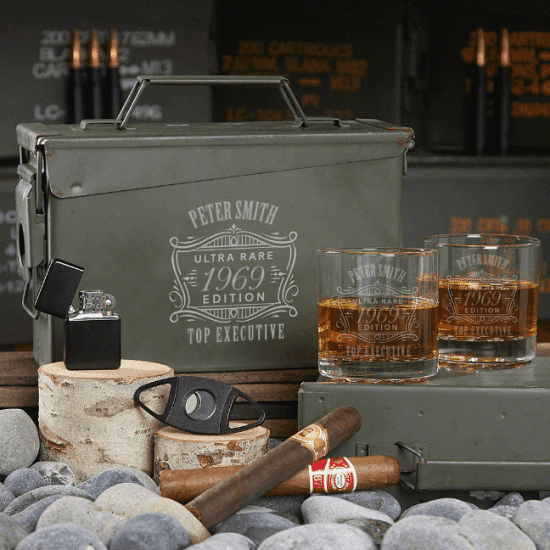 Customized Ammo Can Whiskey Gift Set