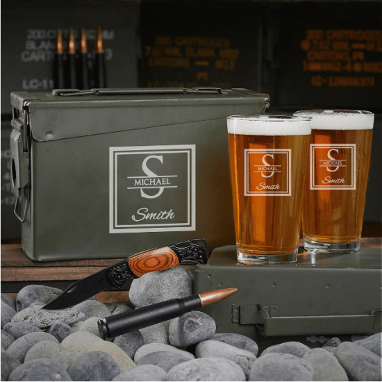 Ammo Can Pint Glass Birthday Ideas for Him