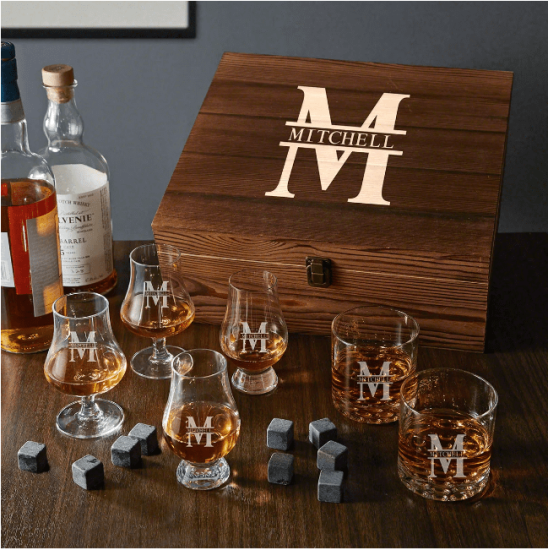 Custom Whiskey Tasting Set of Unique Gifts for Men