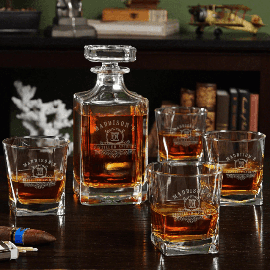 Custom Fathers Day Gifts are Whiskey Decanter Sets