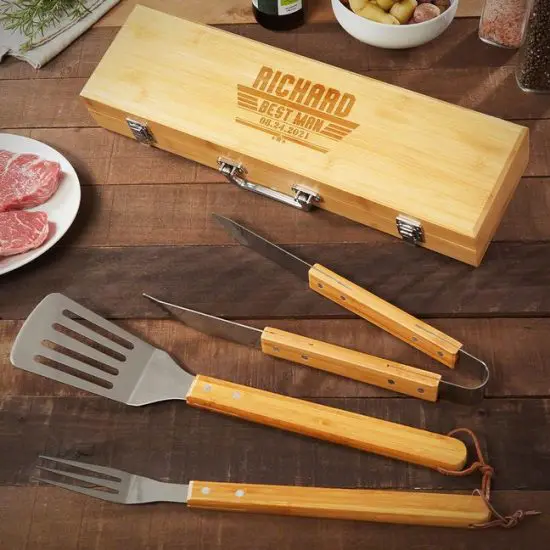 Grill Tool Set of Engraved Groomsmen Gifts