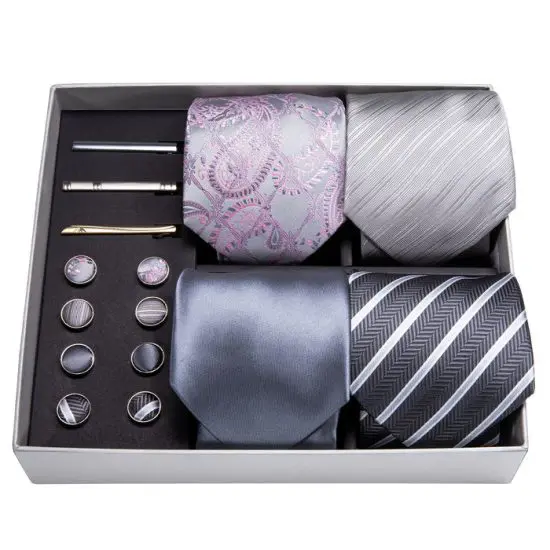 Groomsmen Gift Box with Ties, Socks, and Handkerchiefs