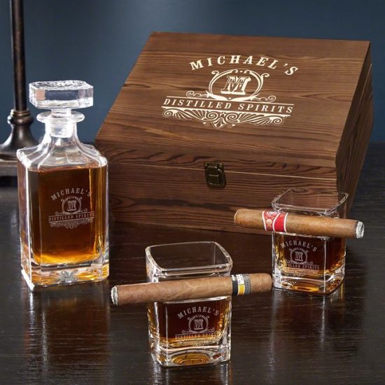 Cigar and Whiskey Groomsmen Gift Box Idea