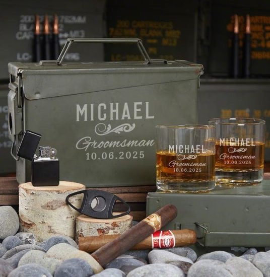 Custom Ammo Can Whiskey Gift Set