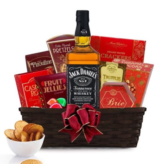 Whiskey Crate with Snacks