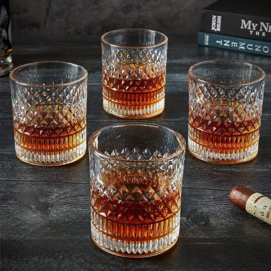 Four Truman Crystal Whiskey Glasses