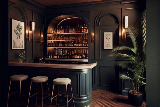 upscale home bar & accessories