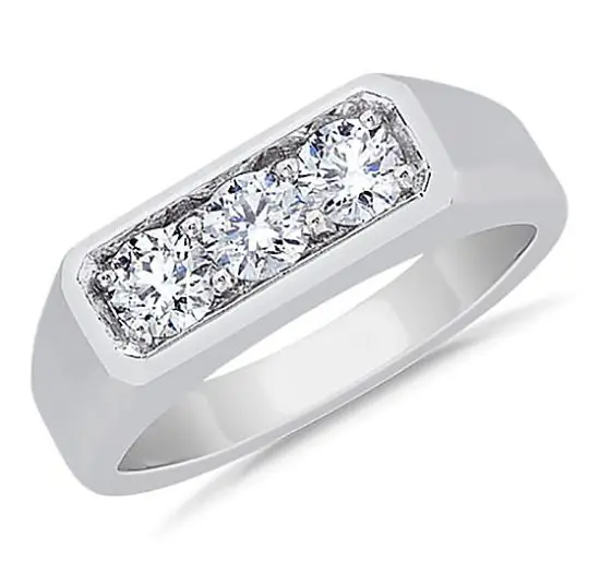 Platinum Diamond Studded Ring for Men