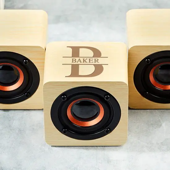 Personalized Bluetooth speakers made from bamboo