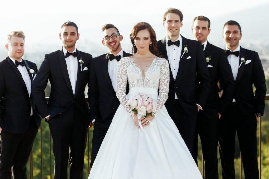 groomsmen with bride