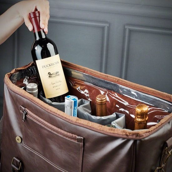 Personalized Weekender Bag - 6 Bottle Travel Wine Carrier