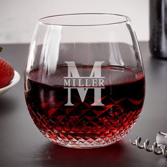 unique cut crystal wine glass