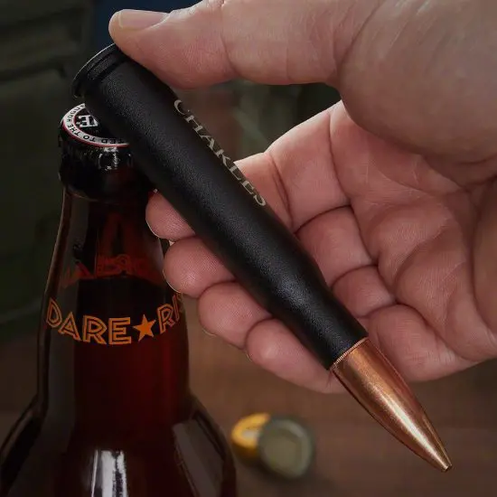 Opening bottle with bullet bottle opener