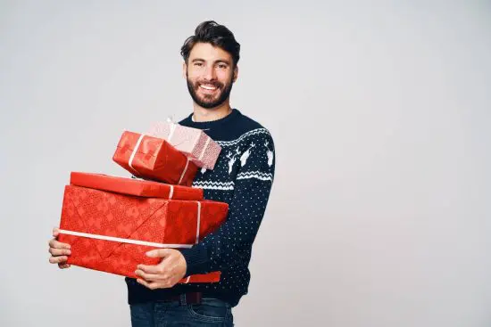 Man holding gifts