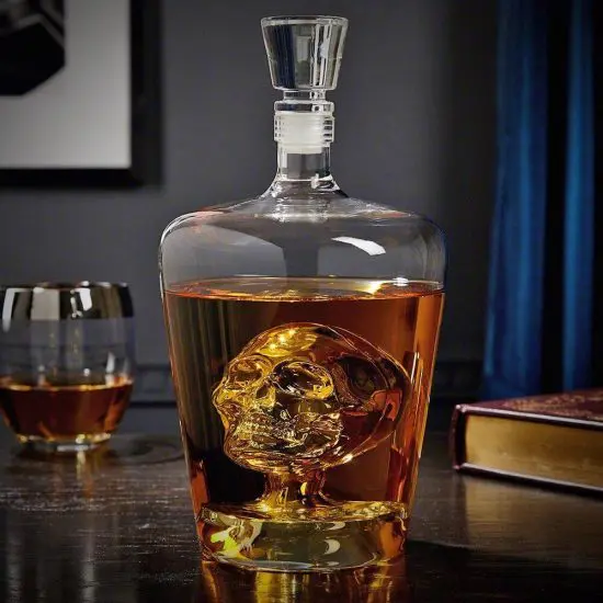 Phantom skull whiskey decanter retirement gift ideas for men