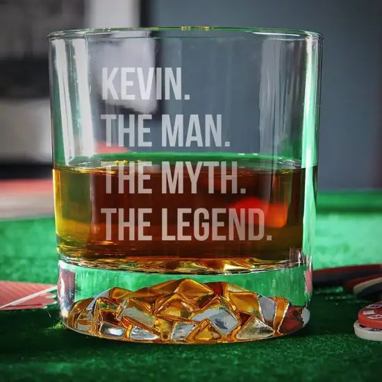 Personalized whiskey glass retirement gift for men