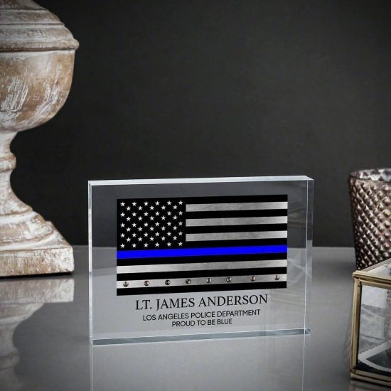 Thin Blue Line police academy graduate plaque