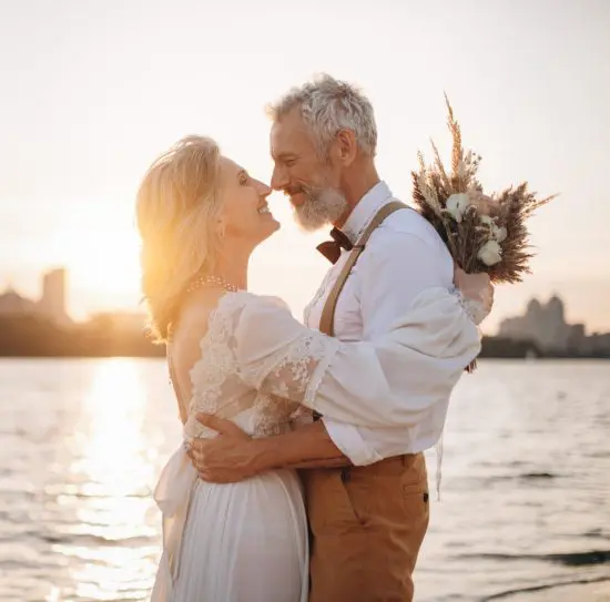 Wedding gift ideas for older couple getting married at sunset
