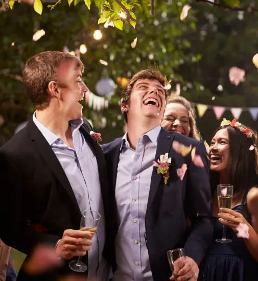 People having fun at a wedding party outdoors