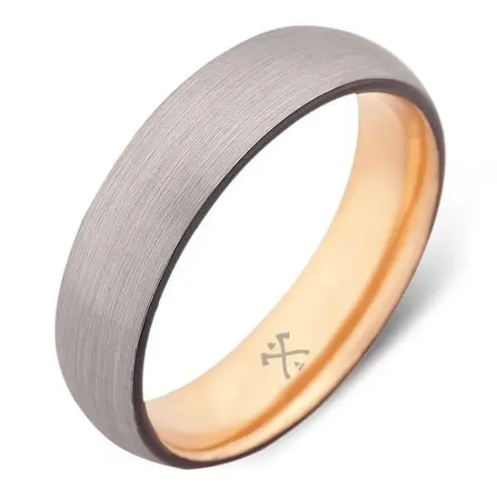 Tungsten men's wedding band ring by Many Bands