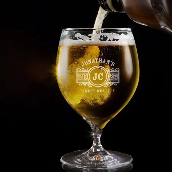 Beer pouring into beer glass