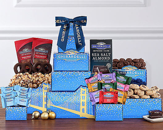 Ghirardelli Dark Chocolate 70th Birthday Gift Tower