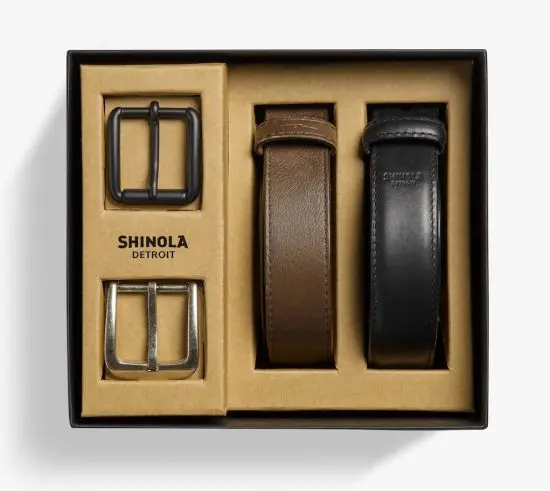 Shinola Detroit Belt Gift Set for Groomsmen
