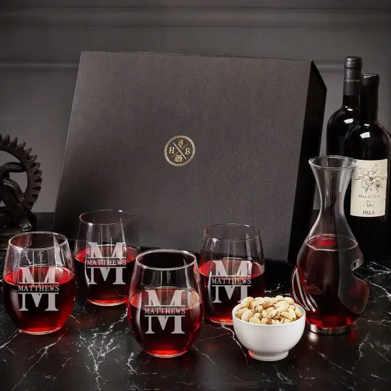 Luxury Wine Gift Set with Decanter and Glasses Holiday Gift for Men