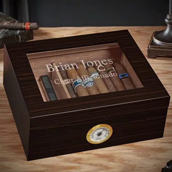 Custom Humidor Cigar Box Holiday. Gift for Men