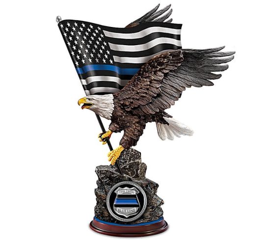 "The Thin Blue Line" Police Tribute Sculpture