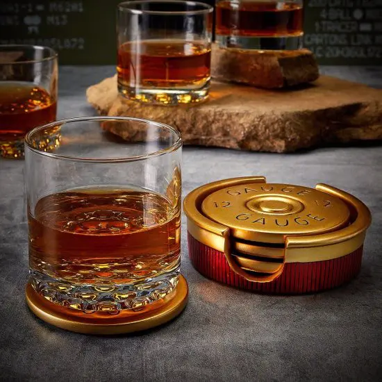 12 Gauge Shotgun Shell Coaster Set as One of the Best Gifts for Gun Lovers