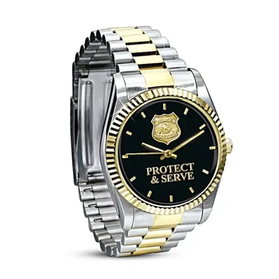 "Protect & Serve" Stainless Steel Watch For Policemen as Police Acdemy Graduation Gifts