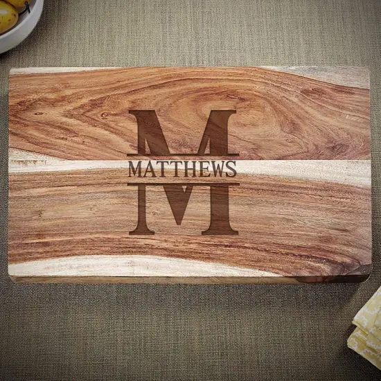 Exotic Hardwood Personalized Cutting Board as Gift for 65 Year Old Men