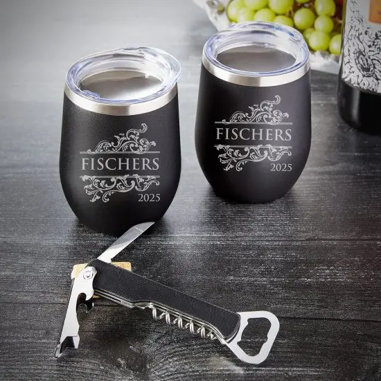 Tumbler Wine Gift Set as Wedding Gift for Groom