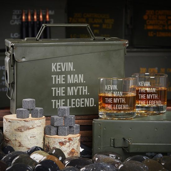 Personalized Ammo Can Whiskey Gift Basket