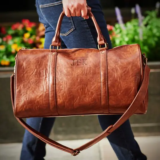 Large Vegan Leather Weekend Bag as Gift Idea for 60 Year Old Man