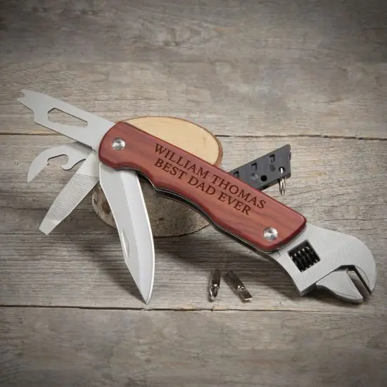 Personalized Wrench Multi-Tool as Gift for 65 Year Old Men
