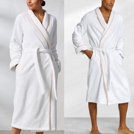Turkish Cotton Piped Robe