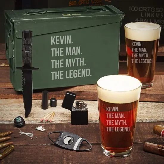 Personalized 30 Cal Ammo Can Manly Gift Set