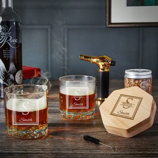 Luxury Whiskey Smoker Set with Whiskey Glasses