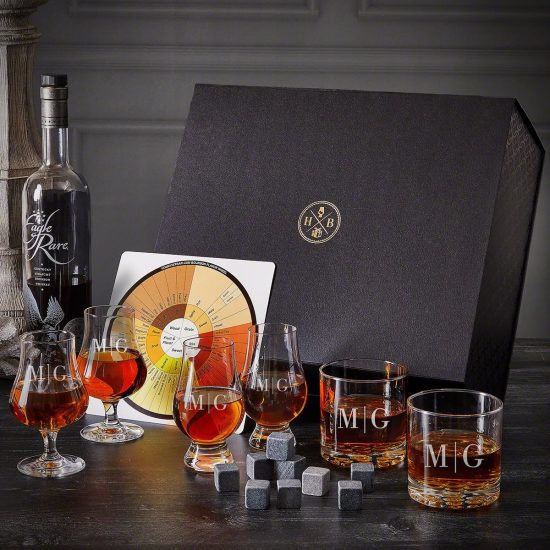 Personalized Bourbon Tasting Kit with Luxury Box as Best Whiskey Gift Baskets