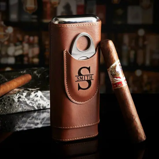 Custom Leather Cigar Travel Case