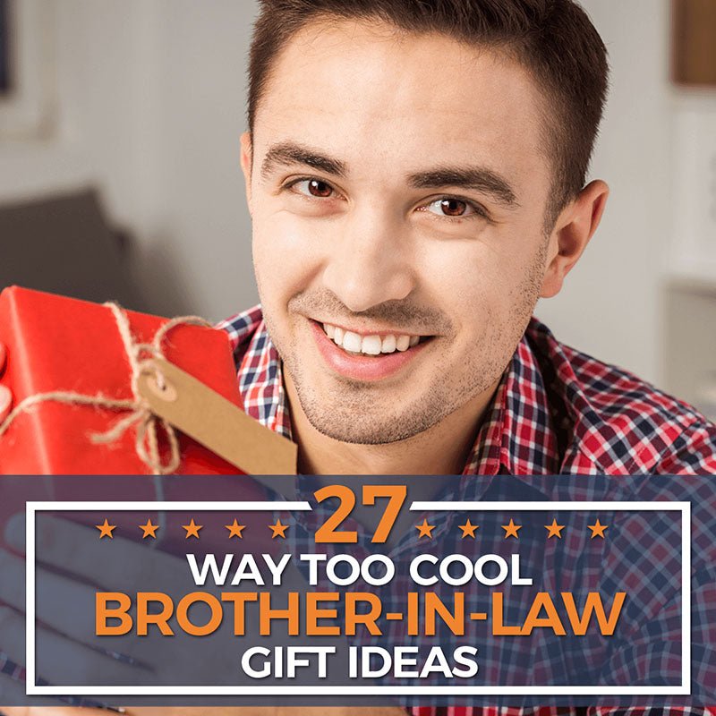 Smiling man in a red plaid shirt holding a wrapped gift. 27 Way Too Cool Brother-in-Law Gift Ideas - HomeWetBar