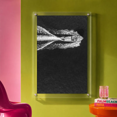 Wake Maker Black & White Acrylic Wall Art Print - Vertical