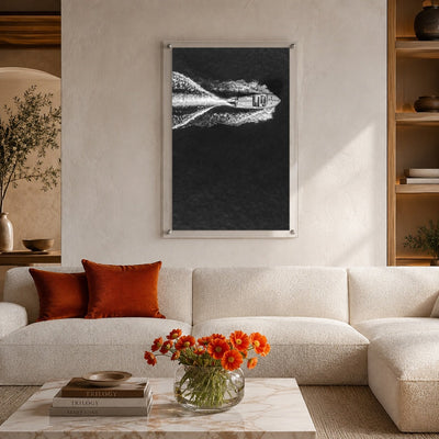 Wake Maker Black & White Acrylic Wall Art Print - Vertical