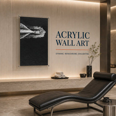 Wake Maker Black & White Acrylic Wall Art Print - Vertical