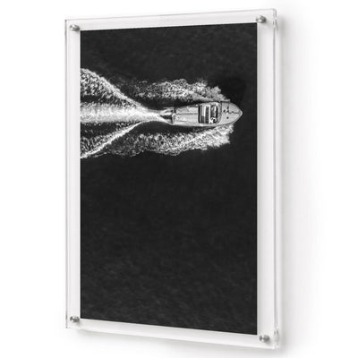 Wake Maker Black & White Acrylic Wall Art Print - Vertical