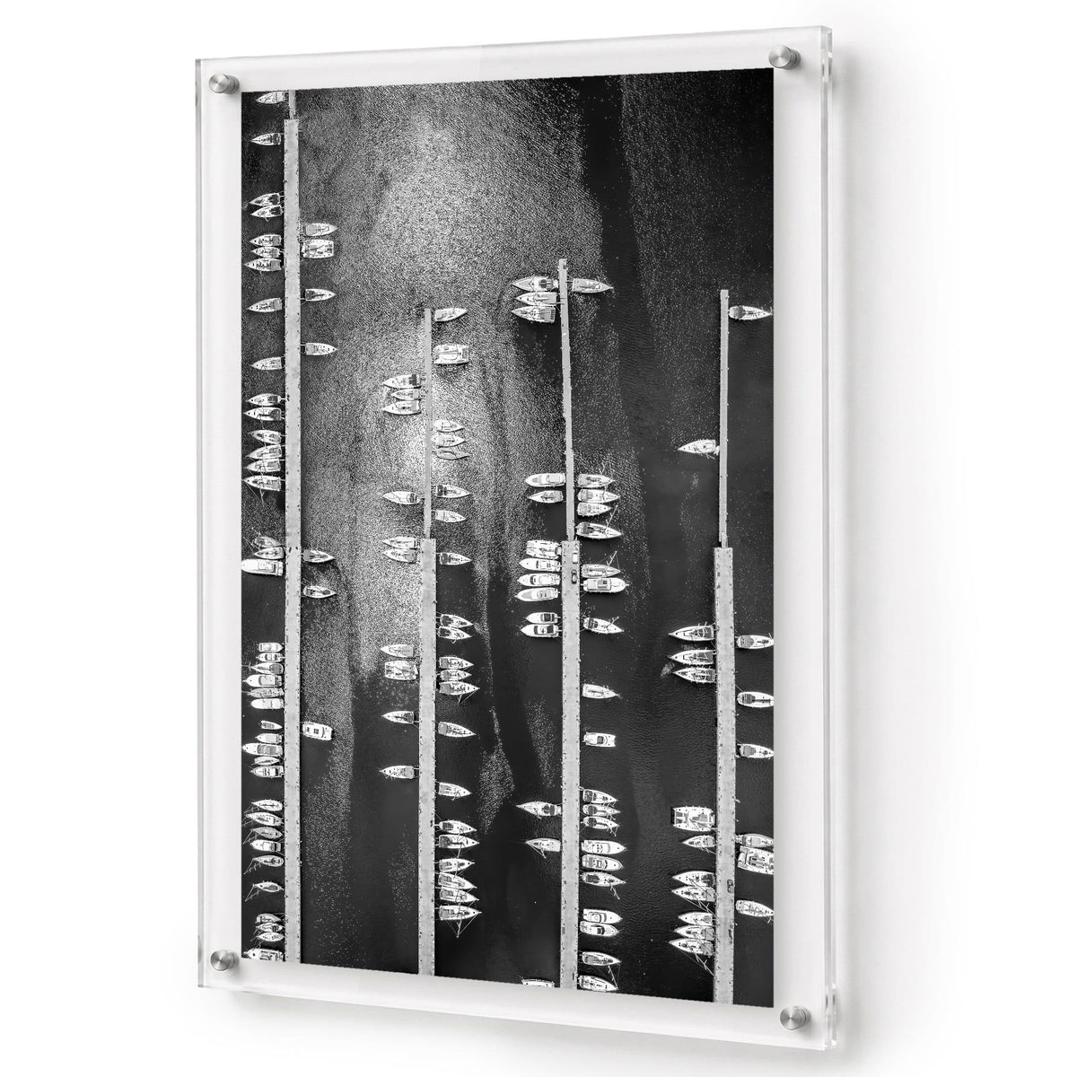 Boat Parking Only Black & White Acrylic Wall Art Print