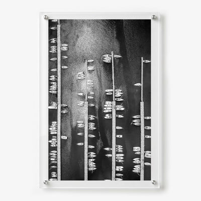 Boat Parking Only Black & White Acrylic Wall Art Print