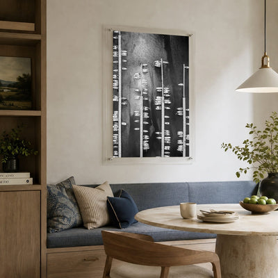 Boat Parking Only Black & White Acrylic Wall Art Print